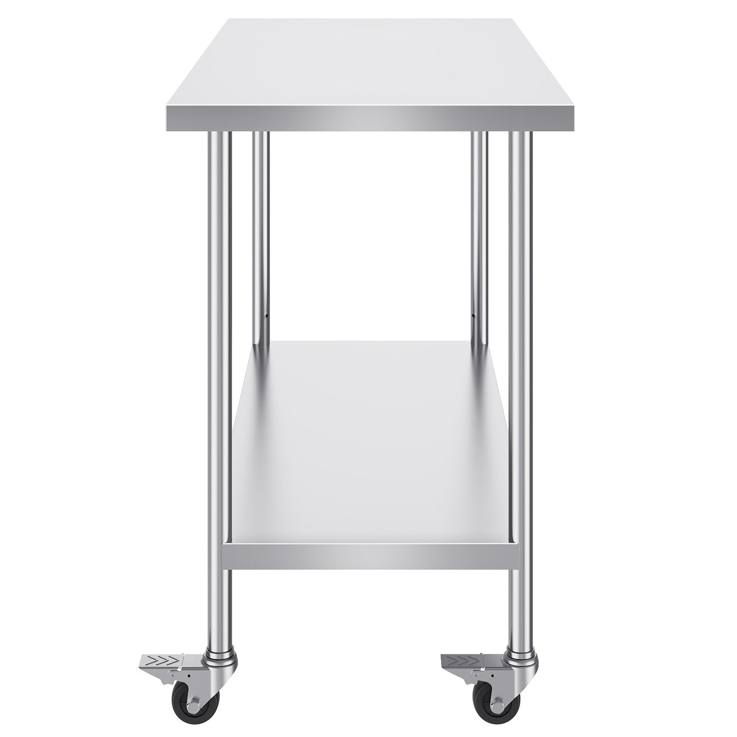 Stainless Steel Work Table Commercial Prep Table 24x48 Inch with 4 Wheels