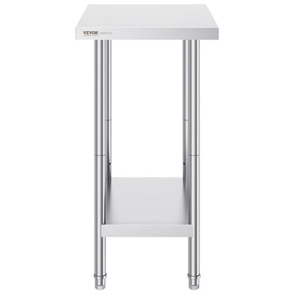 Rostfritt stål Arbetsförberedande bord Kommersiellt arbetsbord Matförberedelser 24x18x34in