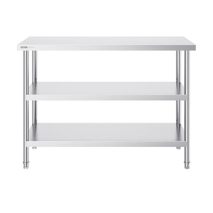 Edelstahl-Lebensmittelzubereitungstisch, gewerblicher Küchenarbeitstisch, 45,7 x 121,9 cm