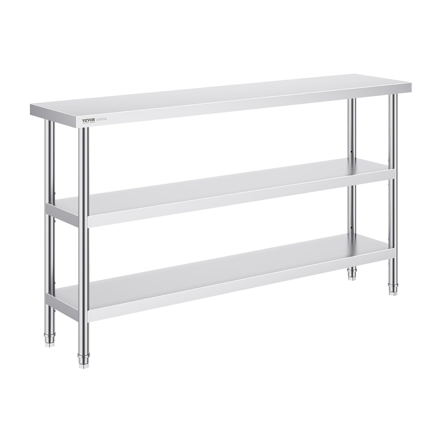 Edelstahl-Lebensmittelzubereitungstisch, gewerblicher Küchenarbeitstisch, 35,6 x 152,4 cm