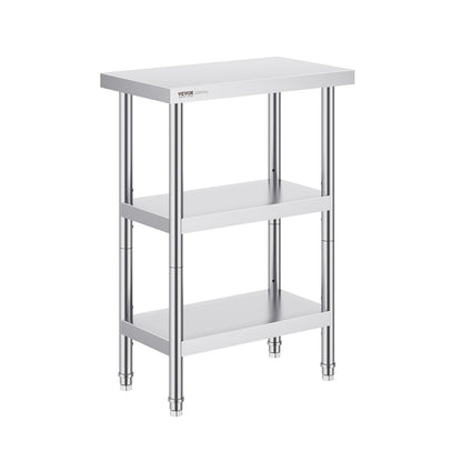 Edelstahl-Lebensmittelzubereitungstisch, gewerblicher Küchenarbeitstisch, 35,6 x 61 cm