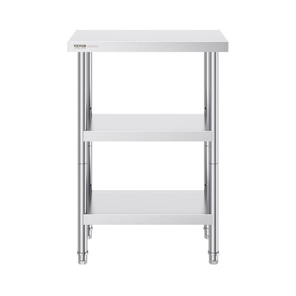 Edelstahl-Lebensmittelzubereitungstisch, gewerblicher Küchenarbeitstisch, 35,6 x 61 cm