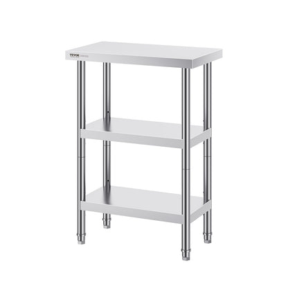 Edelstahl-Lebensmittelzubereitungstisch, gewerblicher Küchenarbeitstisch, 35,6 x 61 cm