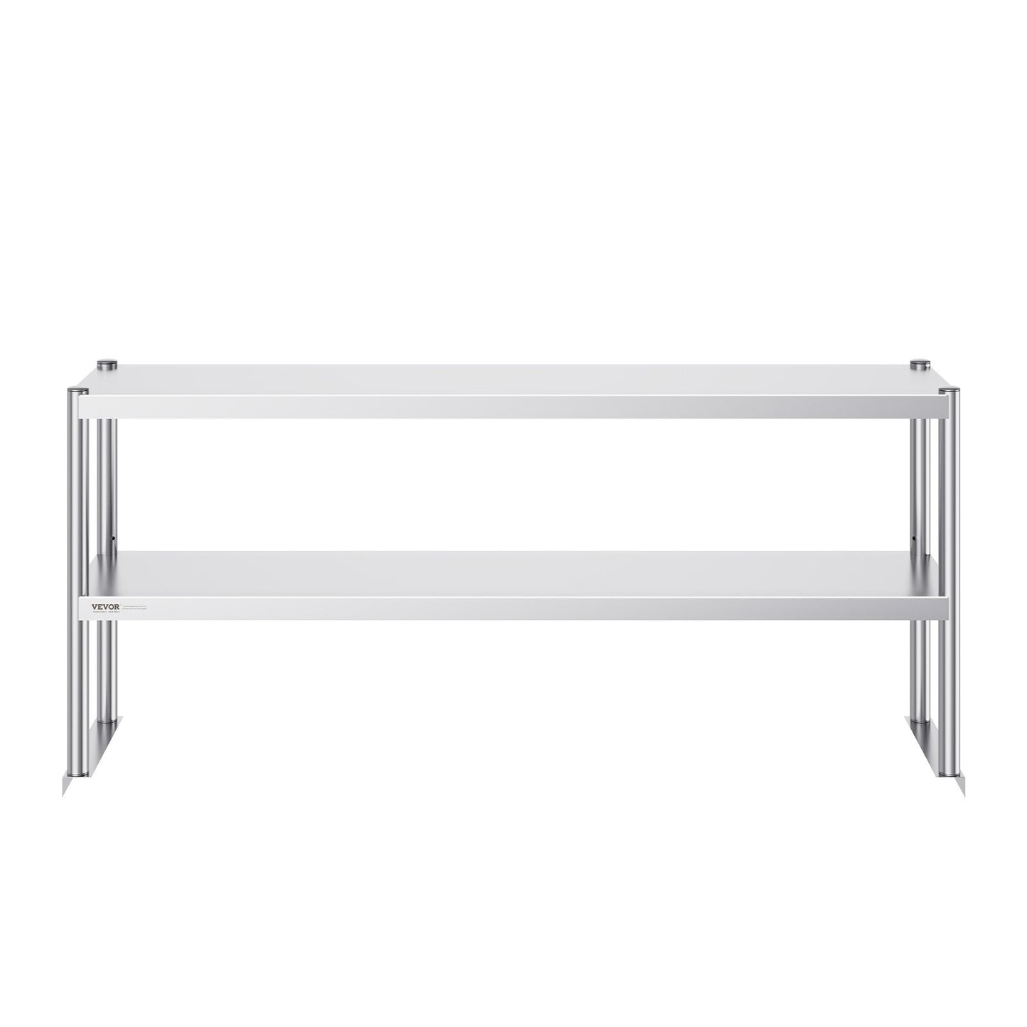 Double stainless steel overhead shelf 2-tier 12"x60" for prep table