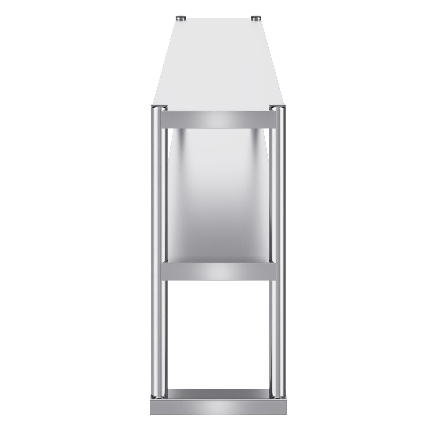 Double stainless steel overhead shelf 2-tier 12"x60" for prep table