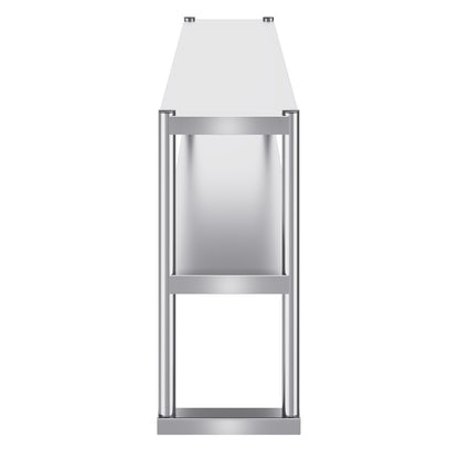 Double stainless steel overhead shelf 2-tier 12"x60" for prep table