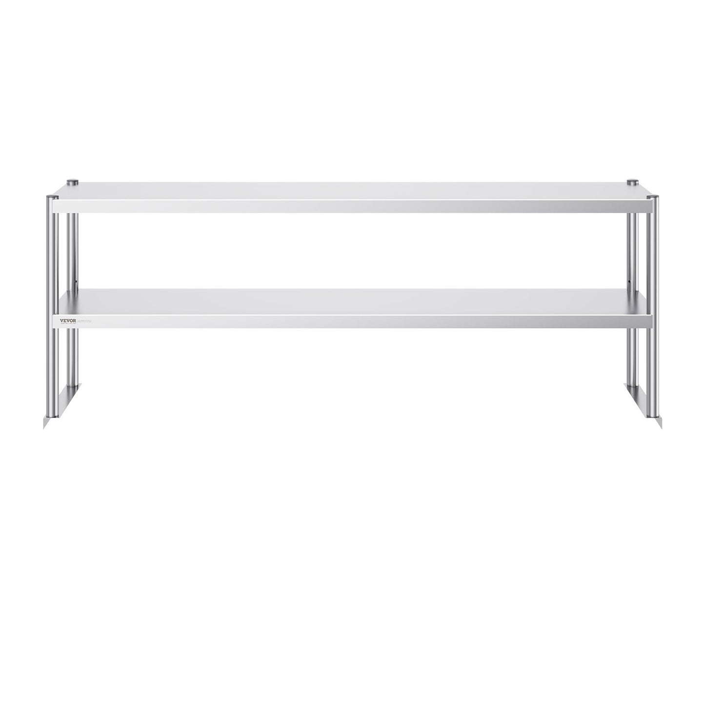Double stainless steel overhead shelf 2-tier 12"x72" for prep table