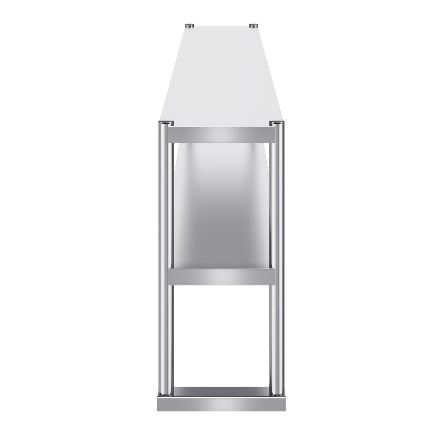 Double stainless steel overhead shelf 2-tier 12"x72" for prep table