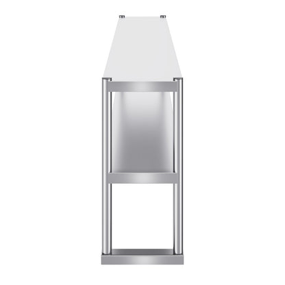 Double stainless steel overhead shelf 2-tier 12"x72" for prep table