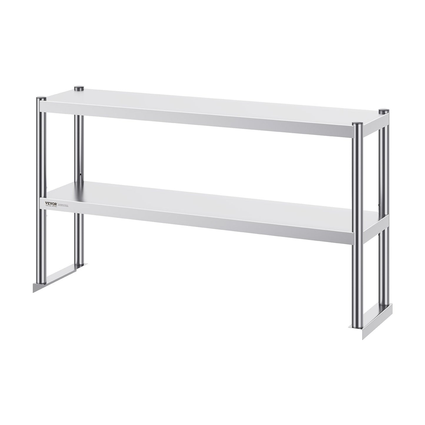 Double stainless steel overhead shelf 2-tier 12"x72" for prep table
