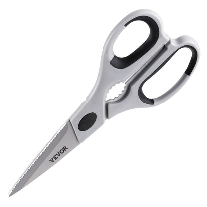 Kitchen Scissors, Durable Stainless Steel Kitchen Shears with Protective Sheath, Heavy Duty Cooking Shears Soft Grip Comfort Handle, Kitchen Utensil for Cutting Meat, Food, Fish, Poultry, Grey