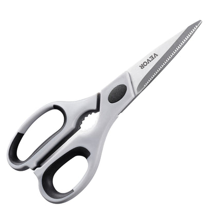 Kitchen Scissors, Durable Stainless Steel Kitchen Shears with Protective Sheath, Heavy Duty Cooking Shears Soft Grip Comfort Handle, Kitchen Utensil for Cutting Meat, Food, Fish, Poultry, Grey