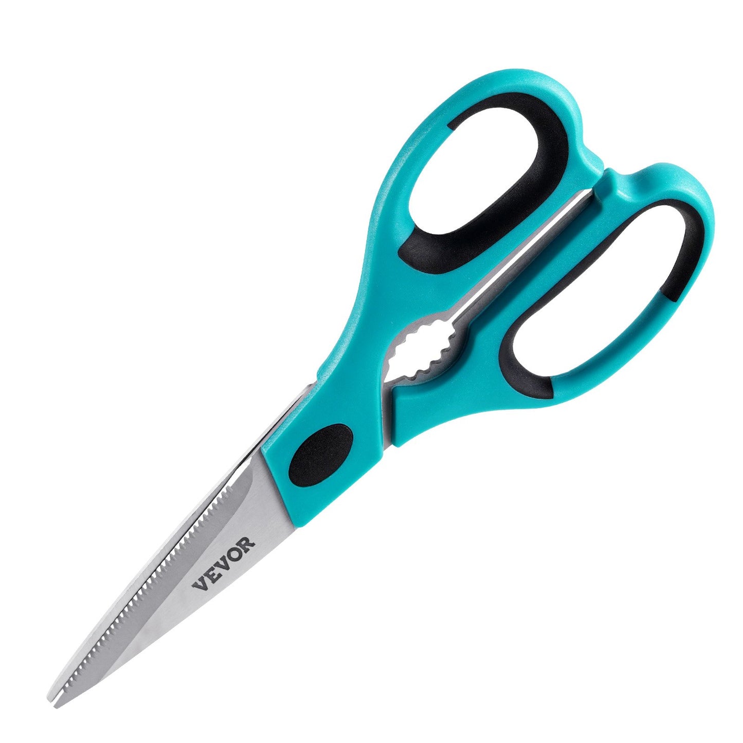 Kitchen Scissors, 2 Pack Durable Stainless Steel Kitchen Shears with Sheaths, Heavy Duty Cooking Shears with Soft Grip Comfort Handle, Kitchen Utensil for Cutting Meat, Fish, Poultry, Cyan+Grey