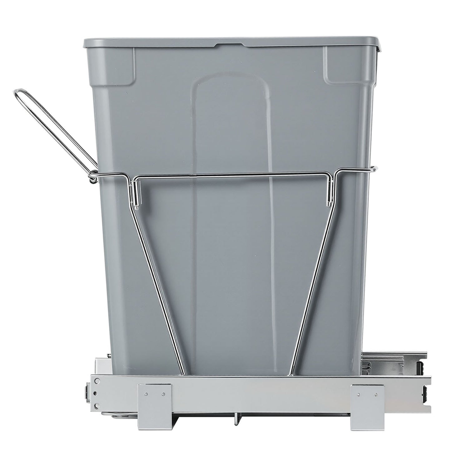 Pullout Trash Can for Kitchen Cabinets, 35 QT Garbage Waste Recycling Bin, Under Mount Waste Container, with Heavy Duty Metal Full Extension Sliding System and Handle, for Sink, Under Counter
