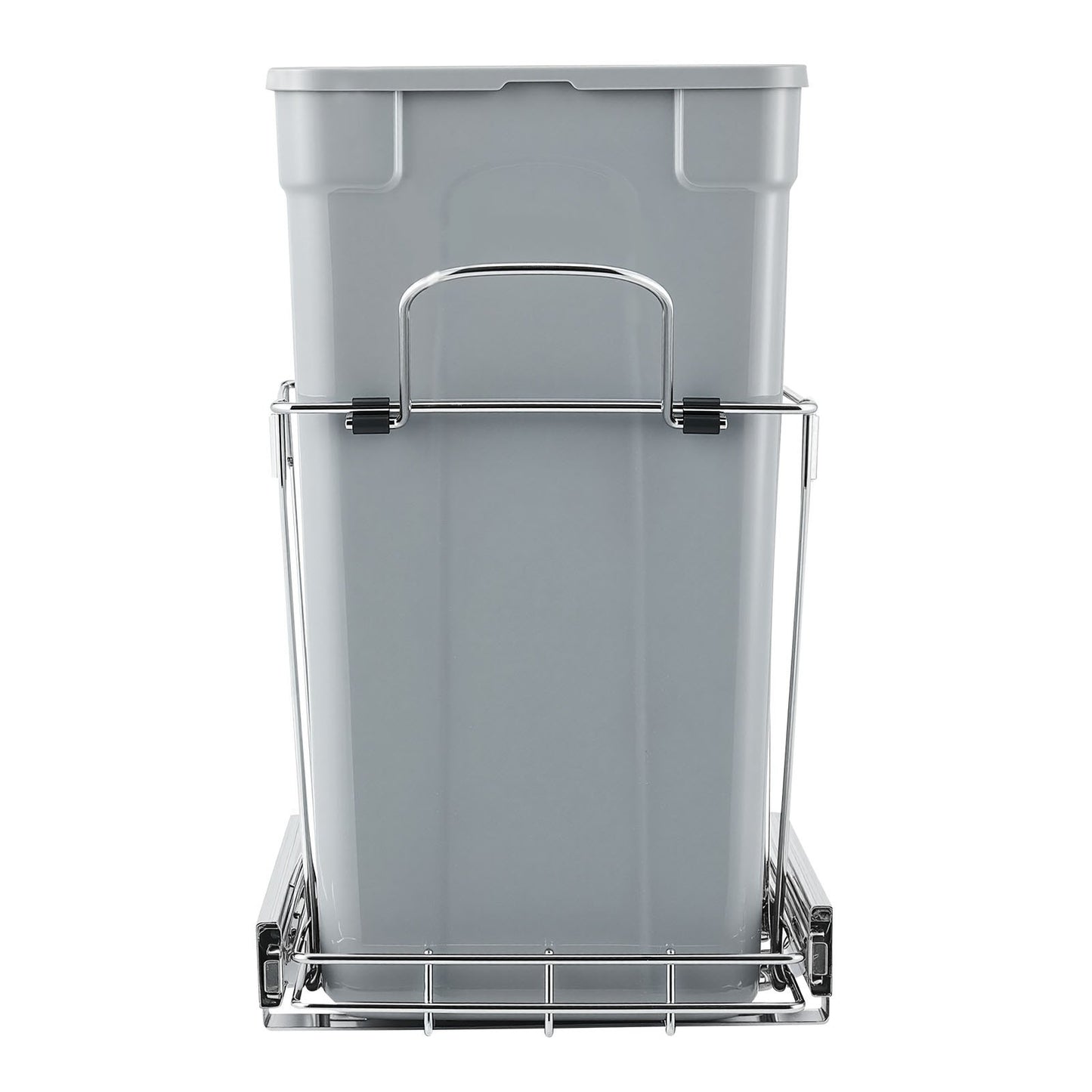 Pullout Trash Can for Kitchen Cabinets, 35 QT Garbage Waste Recycling Bin, Under Mount Waste Container, with Heavy Duty Metal Full Extension Sliding System and Handle, for Sink, Under Counter