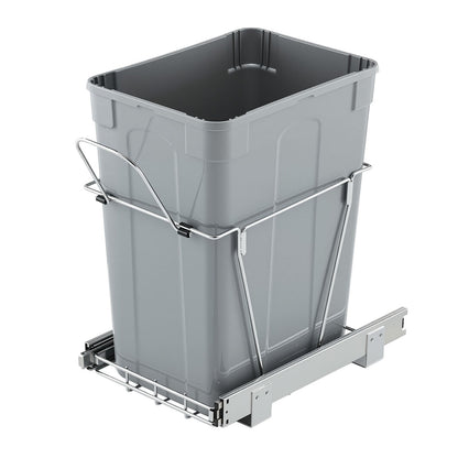 Pullout Trash Can for Kitchen Cabinets, 35 QT Garbage Waste Recycling Bin, Under Mount Waste Container, with Heavy Duty Metal Full Extension Sliding System and Handle, for Sink, Under Counter