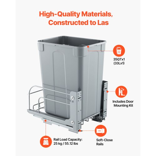 Ausziehbarer Mülleimer unter dem Schrank Küchenmülleimer Papierkorb