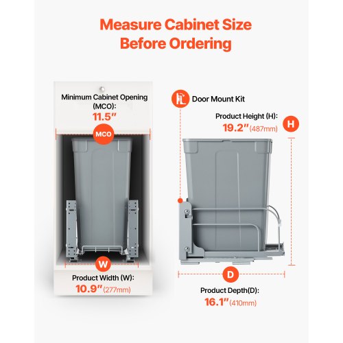 Ausziehbarer Mülleimer unter dem Schrank Küchenmülleimer Papierkorb