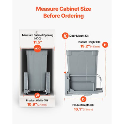 Ausziehbarer Mülleimer unter dem Schrank Küchenmülleimer Papierkorb