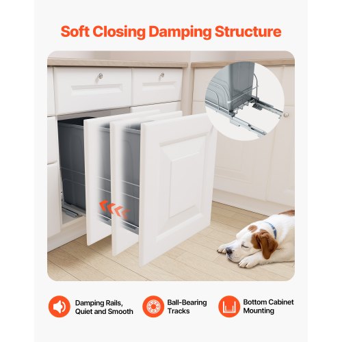 Ausziehbarer Mülleimer unter dem Schrank Küchenmülleimer Papierkorb