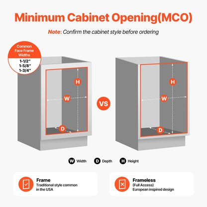 Pull-Out Trash Can, 50 QT x2 Double Under Mount Kitchen Waste Container, Heavy Duty Garbage Recycling Bin with Door Kit and Soft Close Slide, for Kitchen Cabinet, Sink, Under Counter (Grey)