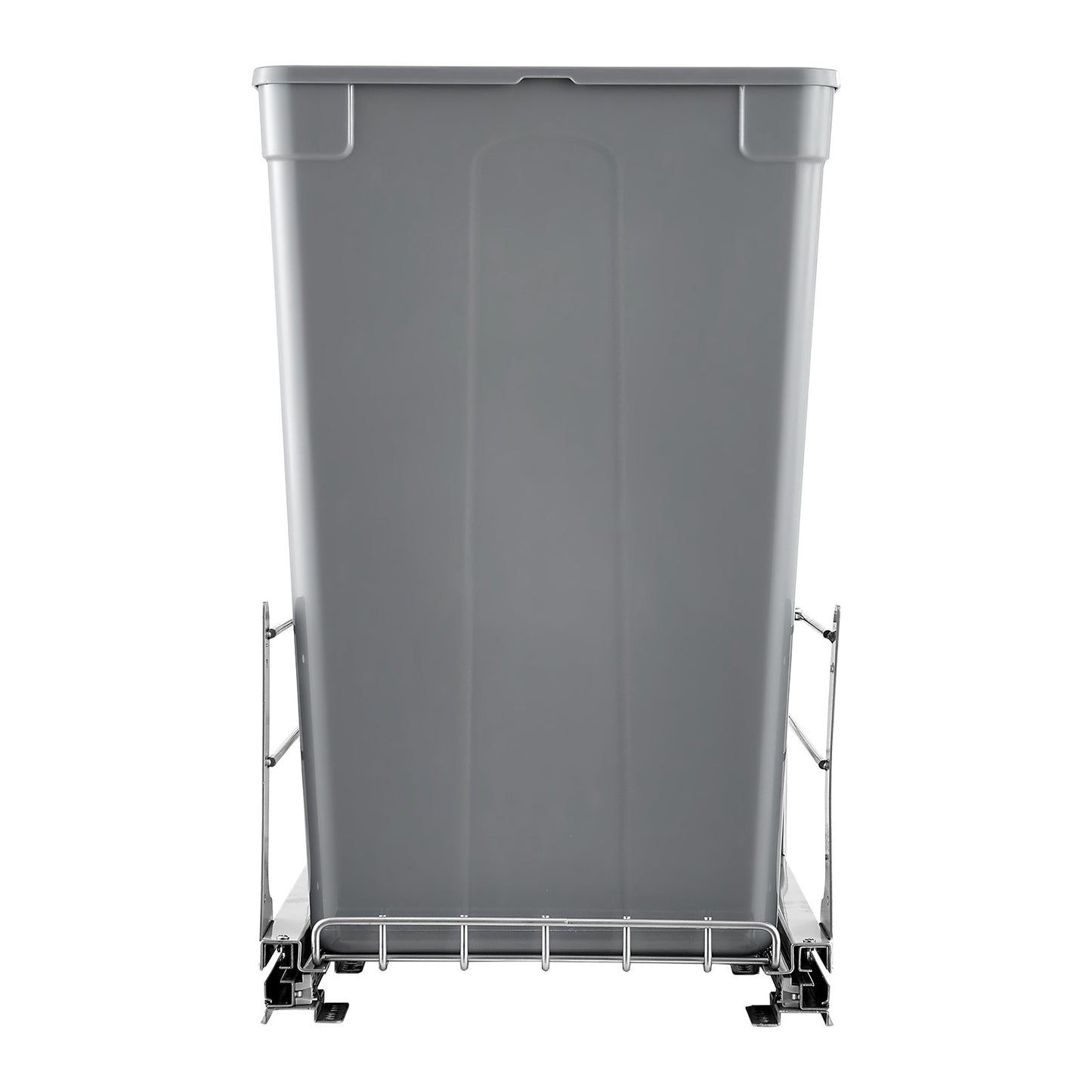 Pull-Out Trash Can, 50 QT x2 Double Under Mount Kitchen Waste Container, Heavy Duty Garbage Recycling Bin with Door Kit and Soft Close Slide, for Kitchen Cabinet, Sink, Under Counter (Grey)