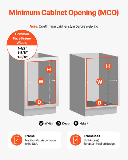 Pullout Trash Can for Kitchen Cabinets, 27QTx2 Double Under Sink Garbage Waste Recycling Bin, Under Mount Waste Container, with Heavy Duty Metal Full Extension Sliding System and Handle