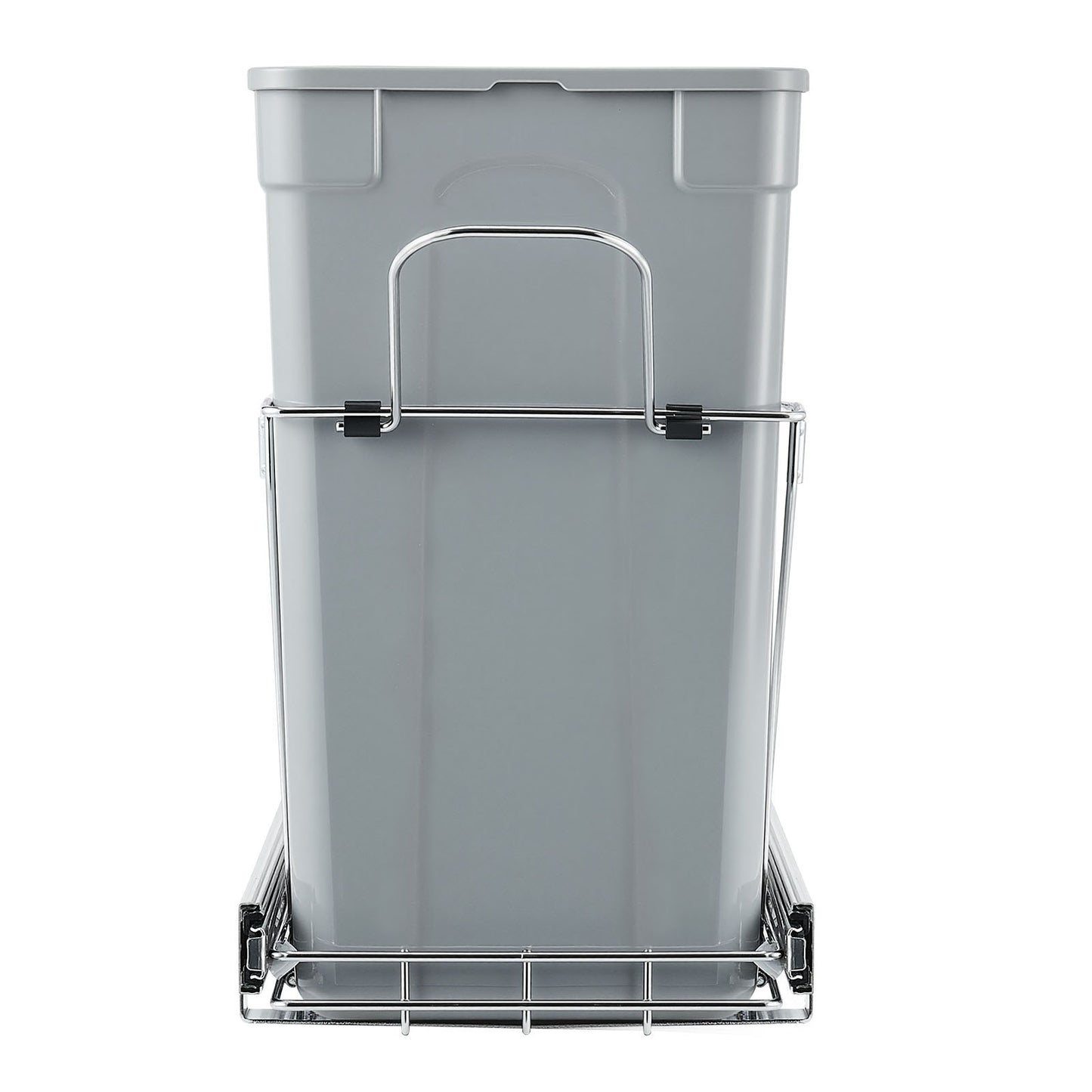 Pullout Trash Can for Kitchen Cabinets, 27QTx2 Double Under Sink Garbage Waste Recycling Bin, Under Mount Waste Container, with Heavy Duty Metal Full Extension Sliding System and Handle