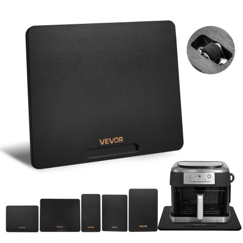 Appliance Slider, Medium 13 x 16-inch, Rolling Sliding Tray with Silent Rubber Wheels & Hollow Handle, Easy to Clean, Appliance Rolling Tray for Coffee Maker, Kitchen Countertop, Black