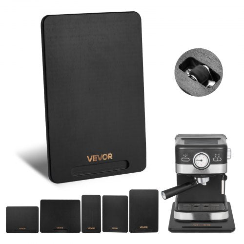 Appliance Slider, Small 14 x 9.5-inch, Rolling Sliding Tray with Silent Rubber Wheels & Hollow Handle, Easy to Clean, Appliance Rolling Tray for Coffee Maker, Kitchen Countertop, Black