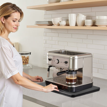 Appliance Slider, Small 10.5 x 13-inch, Rolling Sliding Tray with Silent Rubber Wheels & Hollow Handle, Easy to Clean, Appliance Rolling Tray for Coffee Maker, Kitchen Countertop, Black