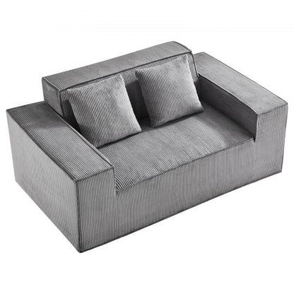 Loveseat Sofa 63 cm 2-Sitzer kleines Manchester Sofa kein Aufbau nötig grau