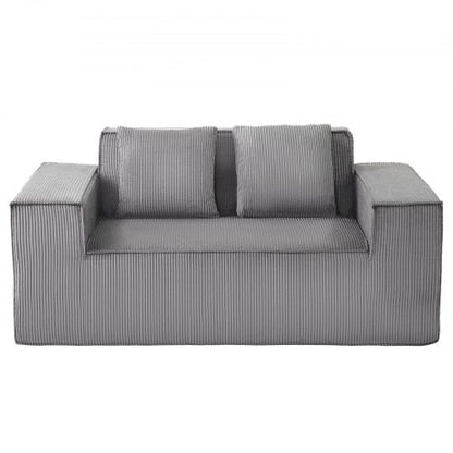 Loveseat Sofa 63 cm 2-Sitzer kleines Manchester Sofa kein Aufbau nötig grau
