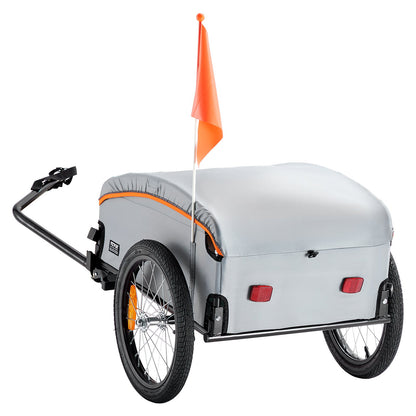 Bike Cargo Trailer, 100 lbs lastkapacitet, tung cykelvagn, hopfällbar kompakt förvaring med universalfäste, vattentätt skydd, 16" hjul, säkra reflektorer, passar 22"-28" cykelhjul