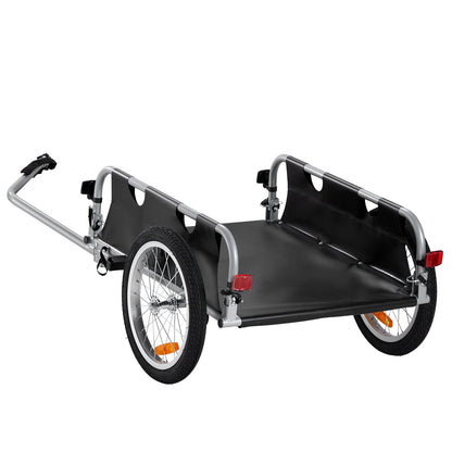 Bike Cargo Trailer, 100 lbs lastkapacitet, kraftig cykelvagn, hopfällbar kompakt förvaring och snabbkoppling med universalkoppling, 16" hjul, säkra reflektorer, passar 22"-28" cykelhjul
