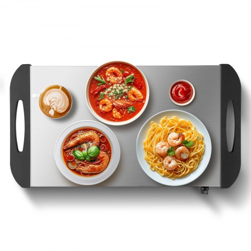 Electric Warming Tray, Food Warming Trays for Buffet, Warming Trays with Adjustable Temperature Control, Portable Stainless Steel Food Warmer, Hot Plate Perfect for Parties, Catering, Holidays
