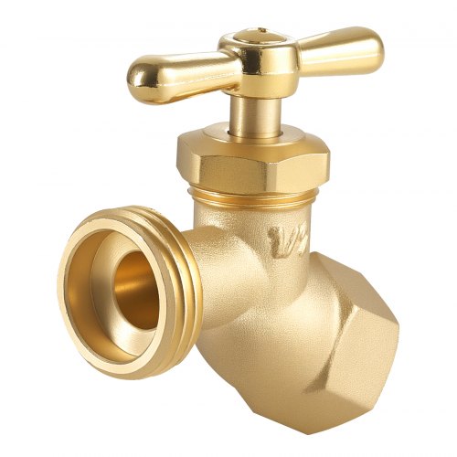 Hose Bibb, 1/2" FIP x 3/4" MHT Connection, Multi-Turn Garden Valve, Heavy Duty Brass Hose Bib, Outdoor Water Faucet Spigot, Brass Plumbing Fitting, Compatible with Copper, Galvanized Pipes