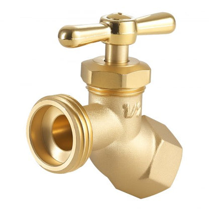 Hose Bibb, 1/2" FIP x 3/4" MHT Connection, Multi-Turn Garden Valve, Heavy Duty Brass Hose Bib, Outdoor Water Faucet Spigot, Brass Plumbing Fitting, Compatible with Copper, Galvanized Pipes