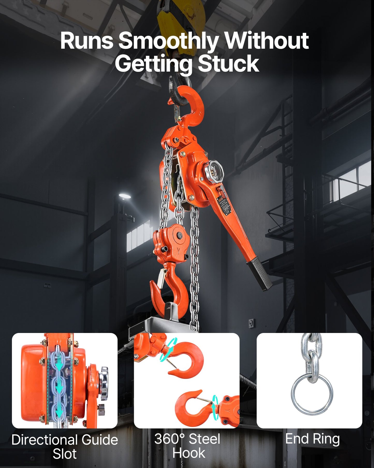 Manual Lever Chain Hoist, 6T 13200LBS Capacity Heavy Duty Come Along, 20FT Lift G80 Alloy Steel Chain With Dual Pawl Mechanical Brake,360°Rotating Hooks, for Warehouse Construction Garage