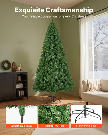 Christmas Tree, 6ft Artificial Xmas Tree, Full Holiday Decor Trees with 1250 Branch Tips & Sturdy Metal Base for Home Party Office Decoration
