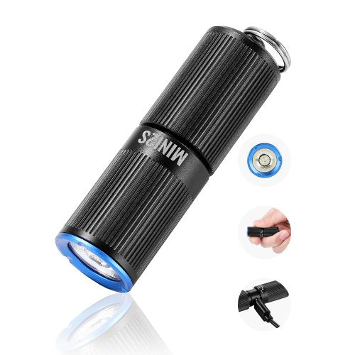 Keychain Flashlight, Rechargeable Mini LED Flashlight, 200 High Lumens Pocket-Sized Flashlight with 2 Lighting Modes, IPX7 Waterproof Portable Flashlight for Everyday Carry, Camping, Emergencies