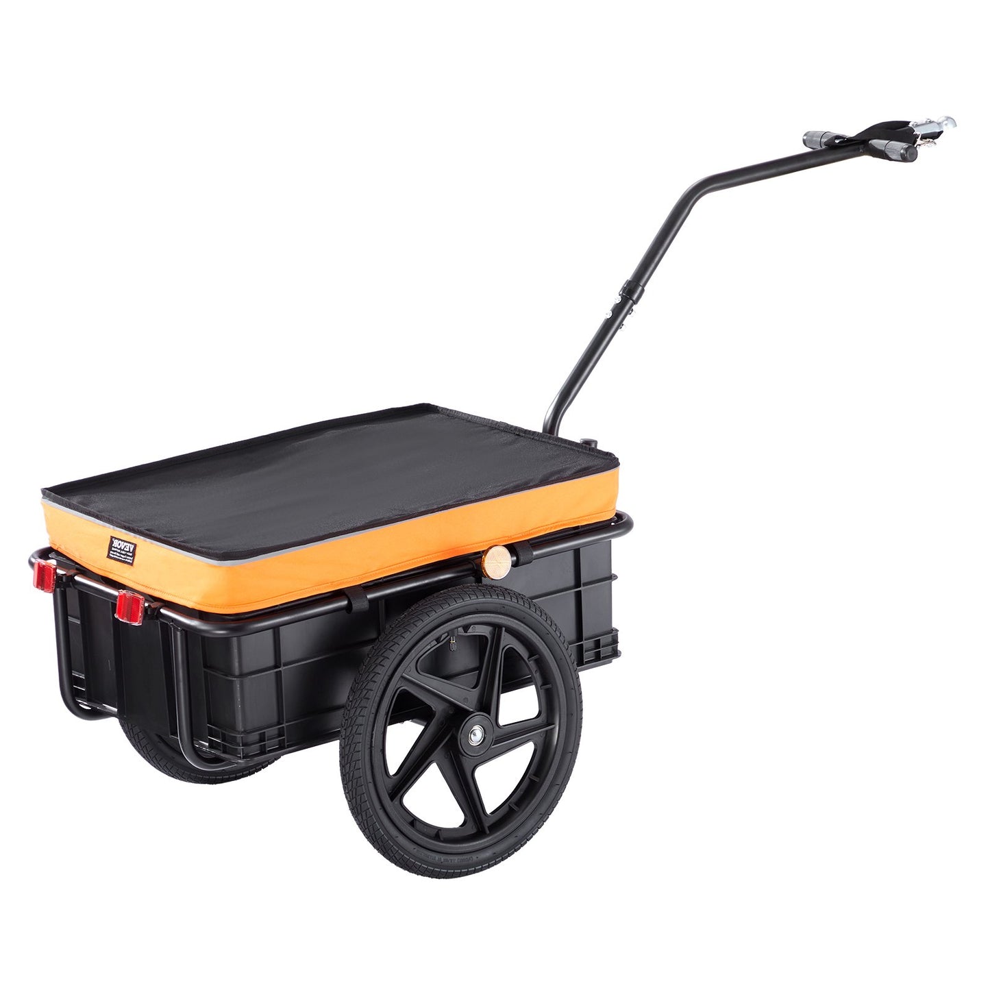 Bike Cargo Trailer, 88 lbs lastkapacitet, tung cykelvagn, hopfällbar kompakt förvaring med universalkoppling, vattentätt skydd, 16" hjul, säkra reflektorer, passar 24"-28" cykelhjul