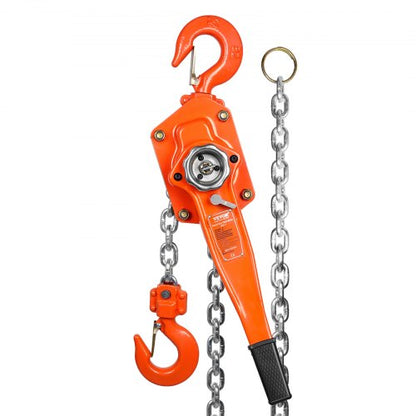 Manual Lever Chain Hoist, 3 Ton 6600 lbs Capacity 10 FT Come Along, G80 Galvanized Carbon Steel with Weston Double-Pawl Brake, Auto Chain Leading & 360° Rotation Hook, for Garage Factory Dock