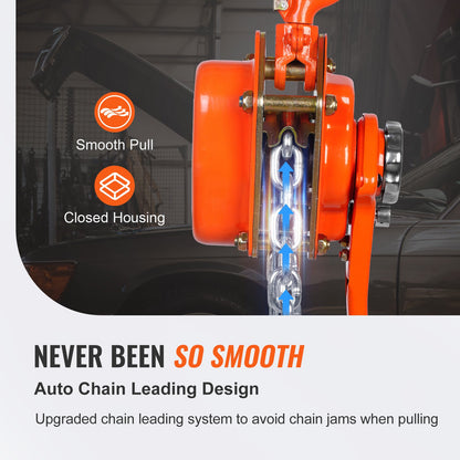 Manual Lever Chain Hoist, 3 Ton 6600 lbs Capacity 20 FT Come Along, G80 Galvanized Carbon Steel with Weston Double-Pawl Brake, Auto Chain Leading & 360° Rotation Hook, for Garage Factory Dock