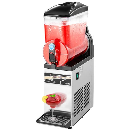 Commercial Frozen Drink Maker, 15L Single Tank Slushy Machine, 60 Cups Stainless Steel Margarita Smoothie Frozen Drink Machine, Slushie Maker for Home Party Restaurants Cafe Bars