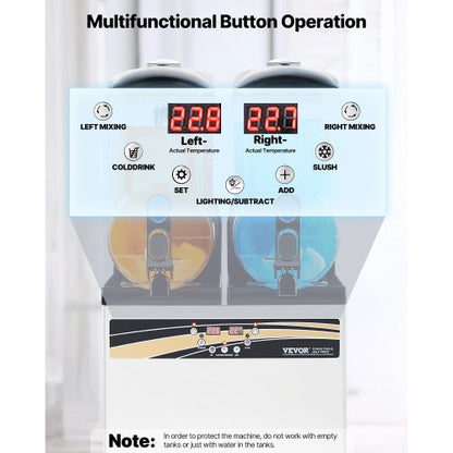 Kommerzielle Slush-Maschine 15Lx2 Tank Margarita Smoothie Frozen Drink Machine | EU