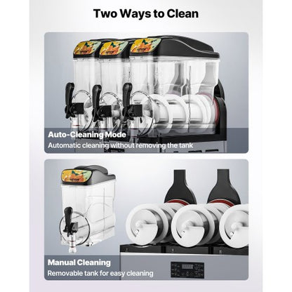 Kommersiell Slushmaskin 15Lx3 Tank Margarita Smoothie Frysdryckesmaskin |  EU