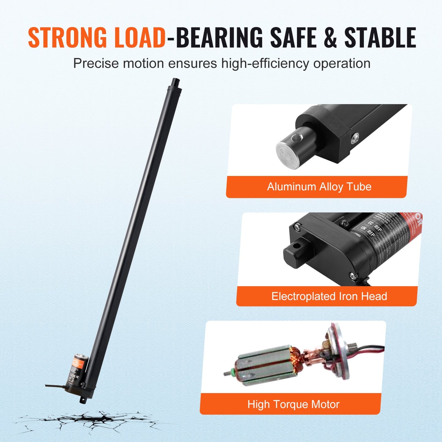 Linearantrieb 12 V 20 Zoll 0,55 Zoll/s Hochgeschwindigkeit 220 lbs/1000 N IP54-Schutz