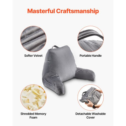 Lesekissen, Standardgröße, Bettkissen mit zerkleinertem Memory-Schaum, waschbar