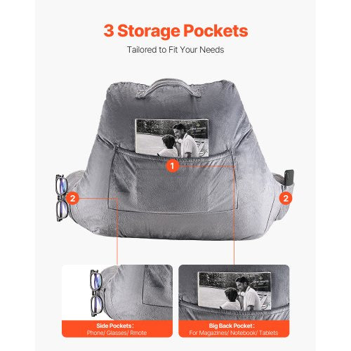 Lesekissen, Standardgröße, Bettkissen mit zerkleinertem Memory-Schaum, waschbar